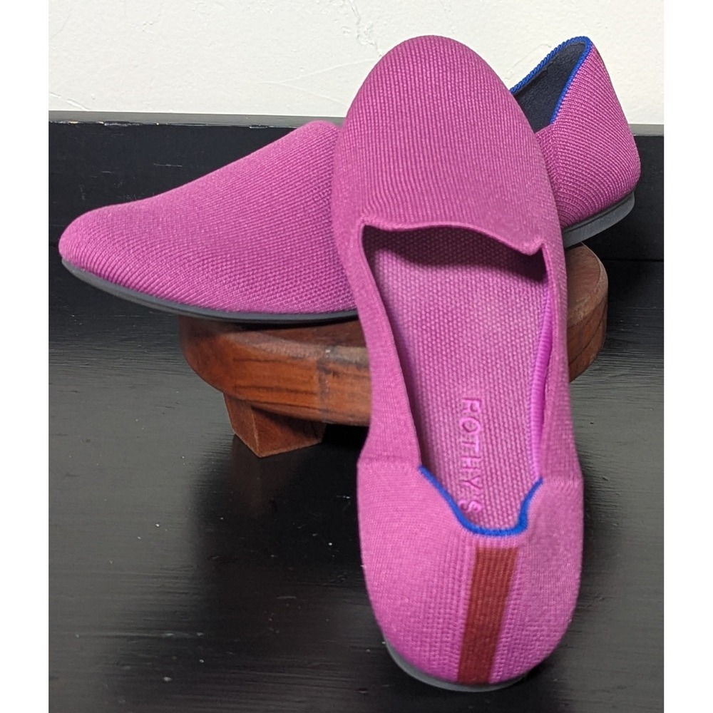 Rothy's Women's Almond Toe Knit Loafer Shoes 8 1/2 Fuchsia - Picture 2 of 9